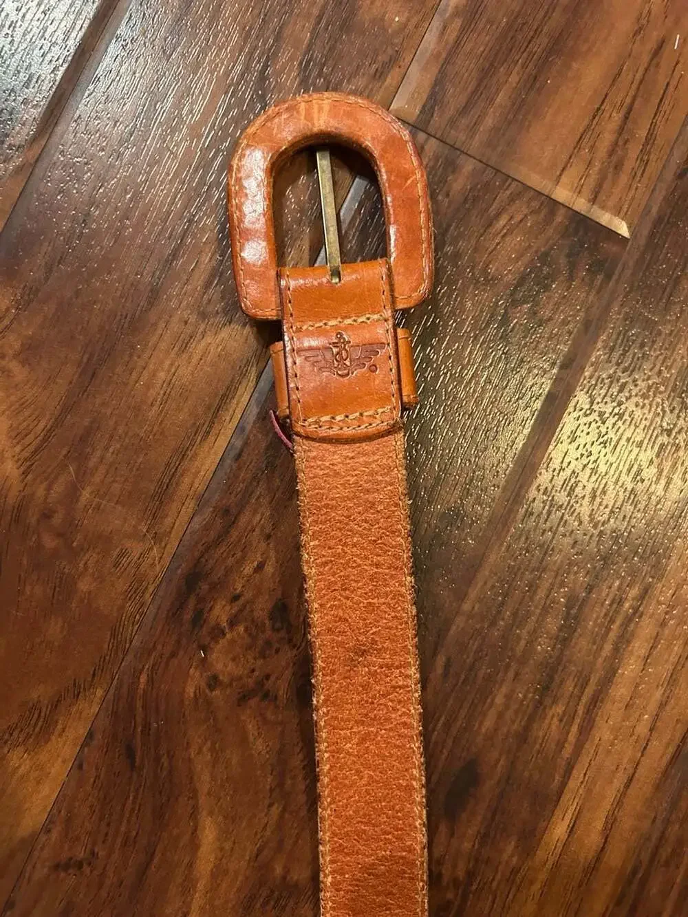 Vintage Dockers Brown Leather Belt Size L w/Leather Buckle and Colorful Tassels